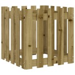 vidaXL Jardinieră grădină design gard 50x50x50cm lemn de pin impregnat