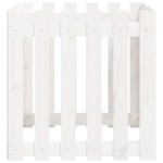 vidaXL Jardinieră grădină design gard, alb, 60x60x60 cm lemn masiv pin vidaXL Jardinieră grădină design gard, alb, 60x60x60 cm lemn masiv pin