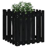 vidaXL Jardinieră grădină design gard negru 60x60x60 cm lemn masiv pin