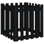 vidaXL Jardinieră grădină design gard negru 60x60x60 cm lemn masiv pin