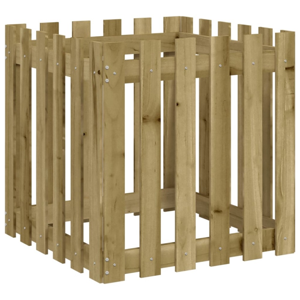 vidaXL Jardinieră grădină design gard, 60x60x60 cm, lemn pin impregnat