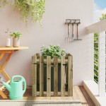 vidaXL Jardinieră grădină design gard, 60x60x60 cm, lemn pin impregnat vidaXL Jardinieră grădină design gard, 60x60x60 cm, lemn pin impregnat