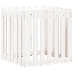 vidaXL Jardinieră grădină design gard, alb, 70x70x70 cm lemn masiv pin