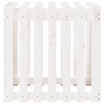 vidaXL Jardinieră grădină design gard, alb, 70x70x70 cm lemn masiv pin
