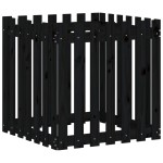 vidaXL Jardinieră grădină design gard negru 70x70x70 cm lemn masiv pin vidaXL Jardinieră grădină design gard negru 70x70x70 cm lemn masiv pin