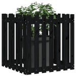 vidaXL Jardinieră grădină design gard negru 70x70x70 cm lemn masiv pin vidaXL Jardinieră grădină design gard negru 70x70x70 cm lemn masiv pin