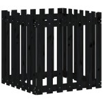 vidaXL Jardinieră grădină design gard negru 70x70x70 cm lemn masiv pin vidaXL Jardinieră grădină design gard negru 70x70x70 cm lemn masiv pin