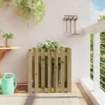 vidaXL Jardinieră grădină cu design gard, 70x70x70 cm, lemn pin tratat vidaXL Jardinieră grădină cu design gard, 70x70x70 cm, lemn pin tratat