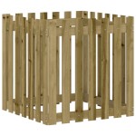 vidaXL Jardinieră grădină cu design gard, 70x70x70 cm, lemn pin tratat vidaXL Jardinieră grădină cu design gard, 70x70x70 cm, lemn pin tratat