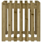 vidaXL Jardinieră grădină cu design gard, 70x70x70 cm, lemn pin tratat vidaXL Jardinieră grădină cu design gard, 70x70x70 cm, lemn pin tratat