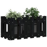 vidaXL Jardinieră grădină design gard negru 60x30x30 cm lemn masiv pin