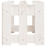 vidaXL Pat înălțat grădină design gard alb 100x30x30cm lemn pin tratat vidaXL Pat înălțat grădină design gard alb 100x30x30cm lemn pin tratat