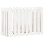 vidaXL Pat înălțat grădină design gard alb 100x50x70cm lemn pin tratat