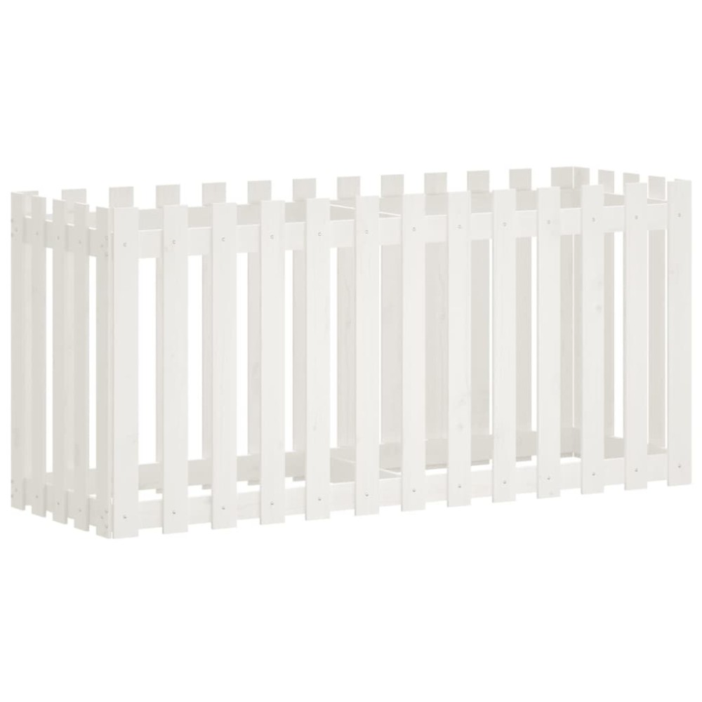 vidaXL Pat înălțat grădină design gard alb 150x50x70cm lemn pin tratat