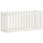 vidaXL Pat înălțat grădină design gard alb 150x50x70cm lemn pin tratat
