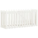 vidaXL Pat înălțat grădină design gard alb 150x50x70cm lemn pin tratat