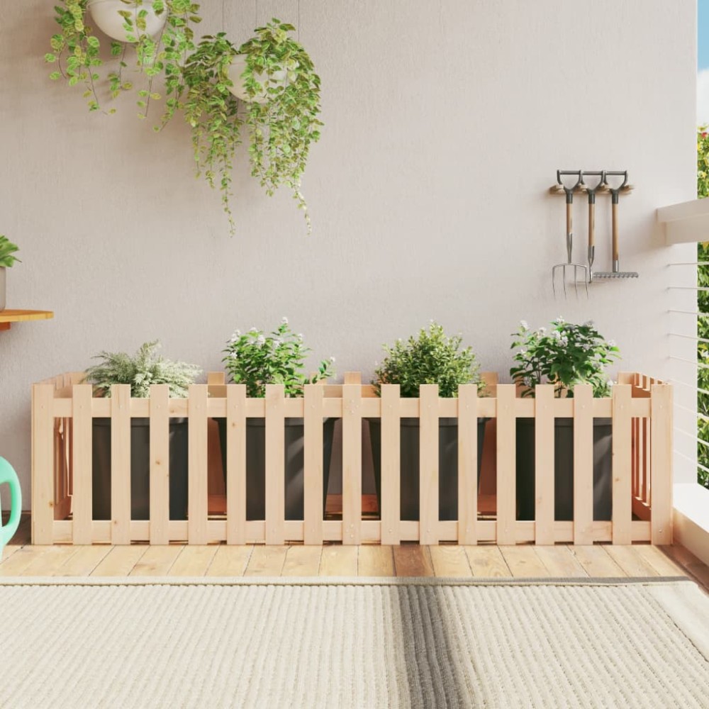 vidaXL Pat înălțat grădină design gard 200x50x50 cm lemn impregnat pin