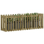 vidaXL Pat înălțat grădină design gard 200x50x70 cm lemn impregnat pin vidaXL Pat înălțat grădină design gard 200x50x70 cm lemn impregnat pin