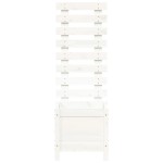 vidaXL Jardinieră de grădină cu raft alb 39x39,5x114 cm lemn masiv pin