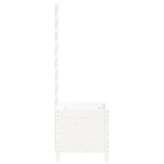vidaXL Jardinieră de grădină cu raft alb 39x39,5x114 cm lemn masiv pin