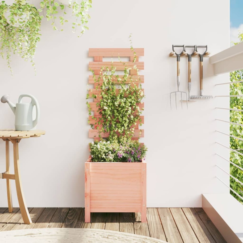 vidaXL Jardinieră grădină cu raft, 39x39,5x114 cm, lemn masiv douglas