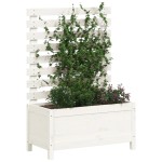 vidaXL Jardinieră de grădină cu raft alb 79x39,5x114 cm lemn masiv pin vidaXL Jardinieră de grădină cu raft alb 79x39,5x114 cm lemn masiv pin