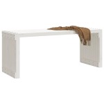 vidaXL Bancă grădină extensibilă alb, 212,5x40,5x45 cm, lemn masiv pin