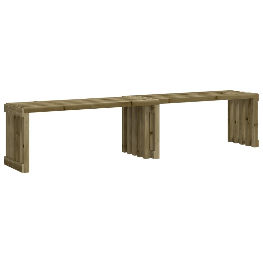 vidaXL Bancă de grădină extensibilă, 212,5x40,5x45 cm, lemn pin tratat