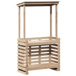 vidaXL Masă bar de exterior cu acoperiș, 112,5x57x195,5 cm, lemn masiv vidaXL Masă bar de exterior cu acoperiș, 112,5x57x195,5 cm, lemn masiv