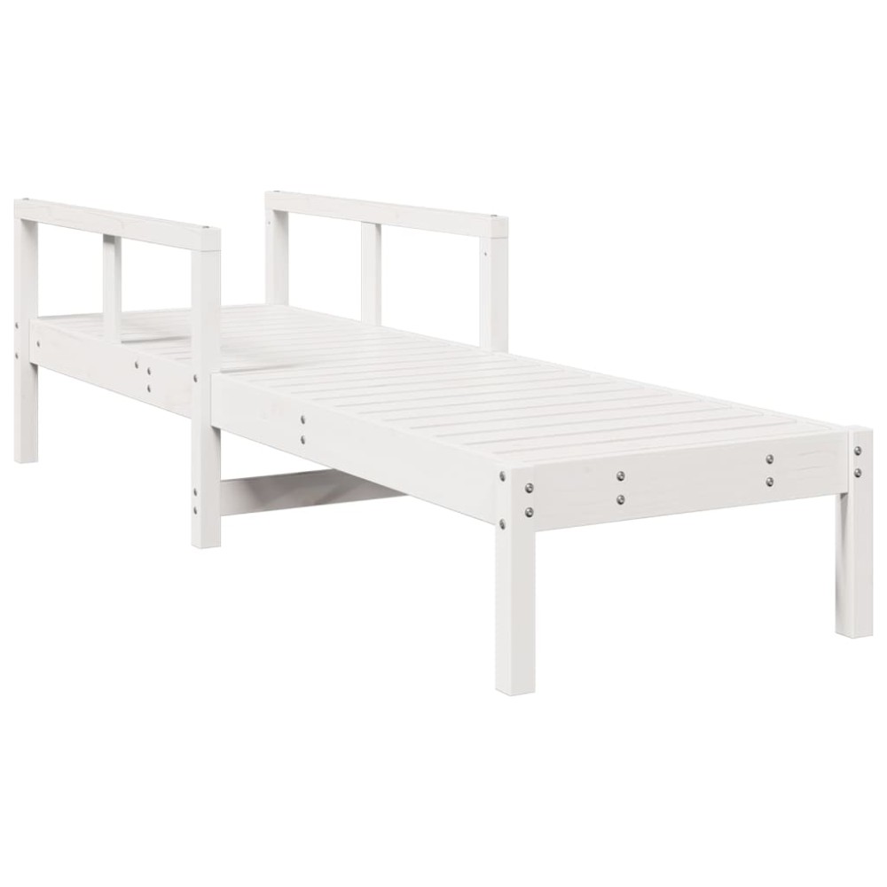 vidaXL Șezlong, alb, 199,5x62x55 cm, lemn masiv de pin
