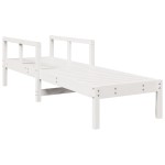 vidaXL Șezlong, alb, 199,5x62x55 cm, lemn masiv de pin