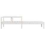 vidaXL Șezlong, alb, 199,5x62x55 cm, lemn masiv de pin