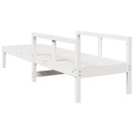 vidaXL Șezlong, alb, 199,5x62x55 cm, lemn masiv de pin