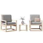 vidaXL Set mobilier de grădină, 3 piese, lemn masiv de pin vidaXL Set mobilier de grădină, 3 piese, lemn masiv de pin