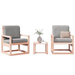vidaXL Set mobilier de grădină, 3 piese, lemn masiv douglas vidaXL Set mobilier de grădină, 3 piese, lemn masiv douglas