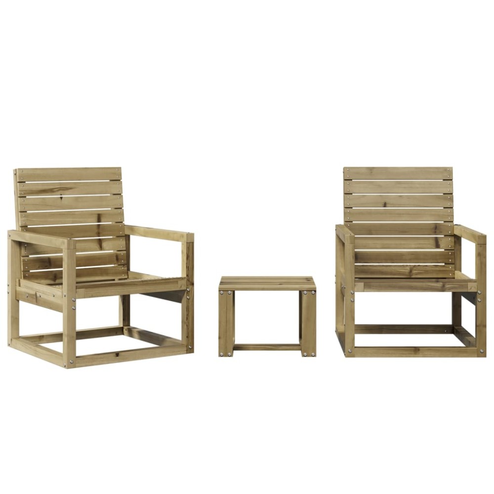 vidaXL Set mobilier de grădină, 3 piese, lemn de pin impregnat