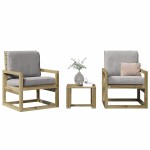 vidaXL Set mobilier de grădină, 3 piese, lemn de pin impregnat vidaXL Set mobilier de grădină, 3 piese, lemn de pin impregnat