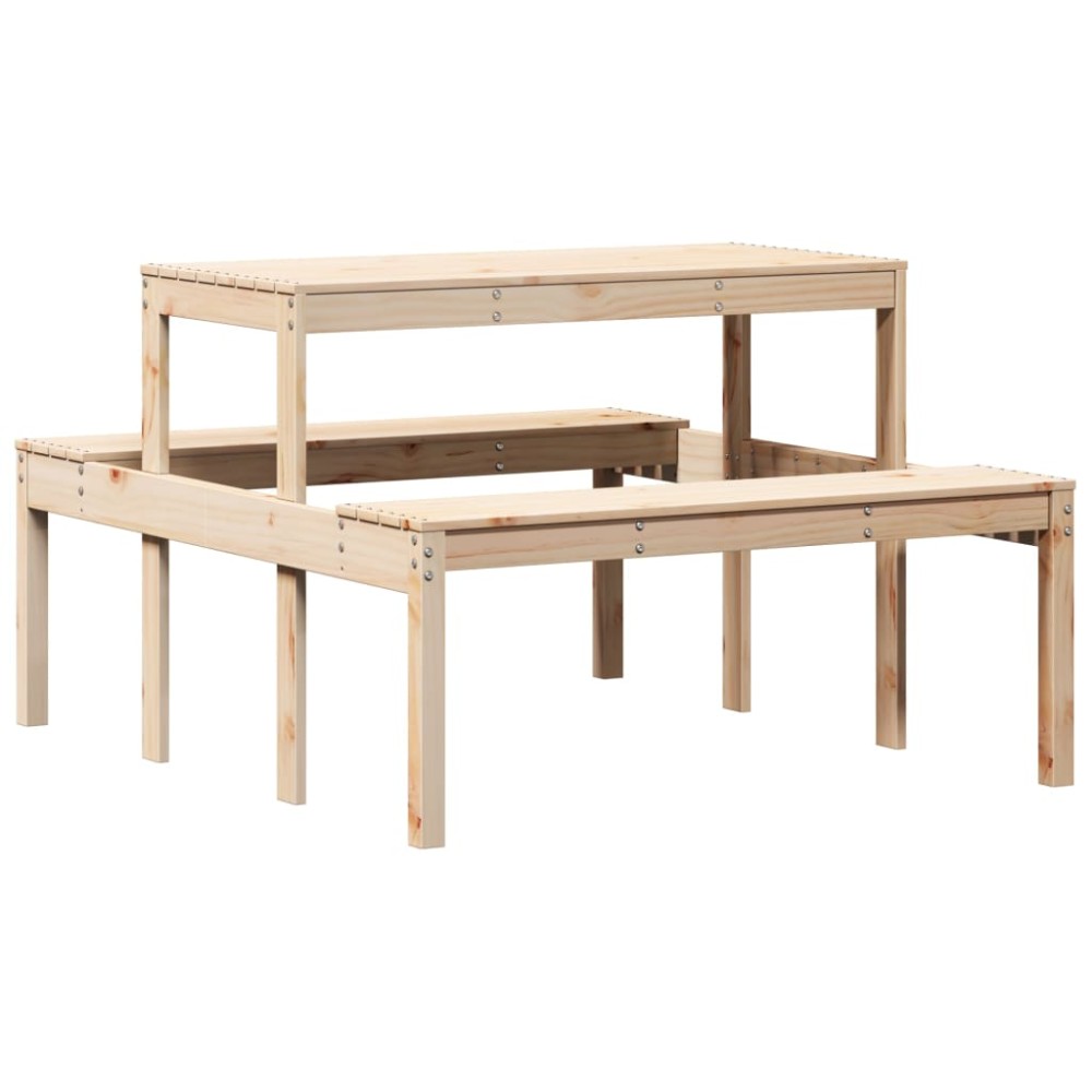 vidaXL Masă de picnic, 110x134x75 cm, lemn masiv de pin