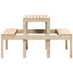 vidaXL Masă de picnic, 110x134x75 cm, lemn masiv de pin vidaXL Masă de picnic, 110x134x75 cm, lemn masiv de pin