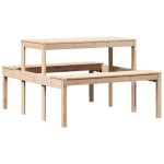 vidaXL Masă de picnic, 110x134x75 cm, lemn masiv de pin vidaXL Masă de picnic, 110x134x75 cm, lemn masiv de pin