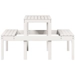 vidaXL Masă de picnic, alb, 110x134x75 cm, lemn masiv de pin vidaXL Masă de picnic, alb, 110x134x75 cm, lemn masiv de pin