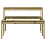 vidaXL Masă de picnic, 110x134x75 cm, lemn impregnat de pin vidaXL Masă de picnic, 110x134x75 cm, lemn impregnat de pin