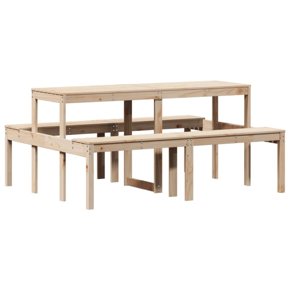 vidaXL Masă de picnic, 160x134x75 cm, lemn masiv de pin
