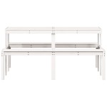 vidaXL Masă de picnic, alb, 160x134x75 cm, lemn masiv de pin