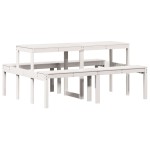 vidaXL Masă de picnic, alb, 160x134x75 cm, lemn masiv de pin
