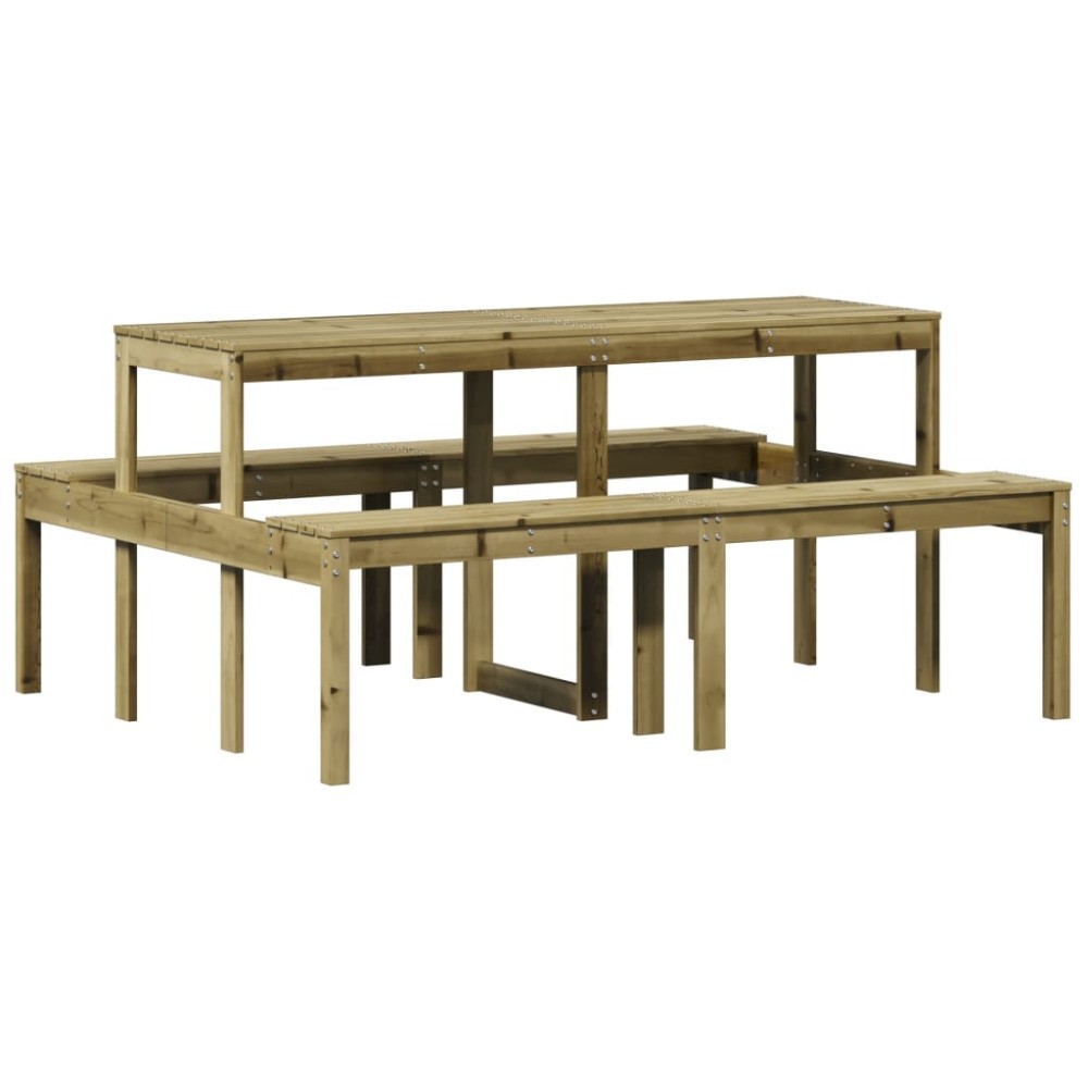 vidaXL Masă de picnic, 160x134x75 cm, lemn impregnat de pin