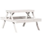 vidaXL Masă de picnic, 105x134x75 cm, lemn masiv de pin vidaXL Masă de picnic, 105x134x75 cm, lemn masiv de pin