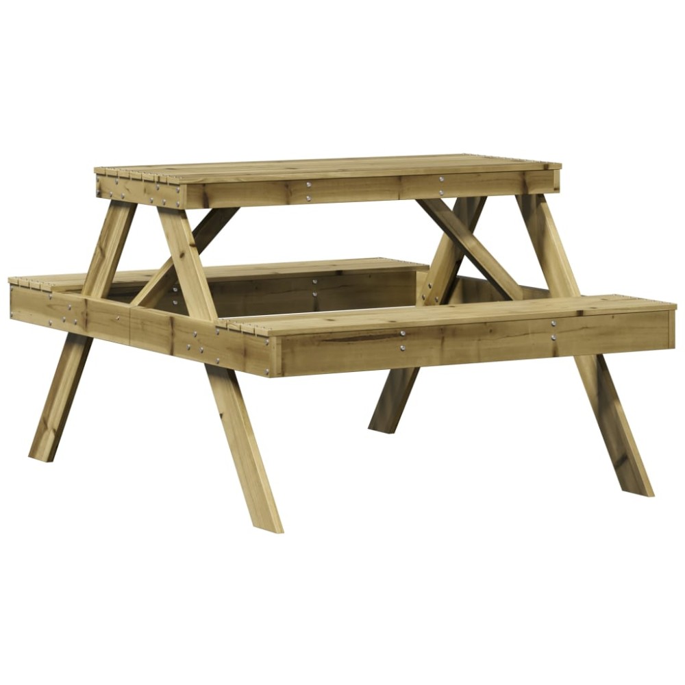 vidaXL Masă de picnic, 105x134x75 cm, lemn impregnat de pin