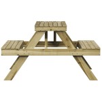 vidaXL Masă de picnic, 105x134x75 cm, lemn impregnat de pin