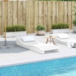 vidaXL Șezlong, alb, 205x60x31,5 cm, lemn masiv de pin